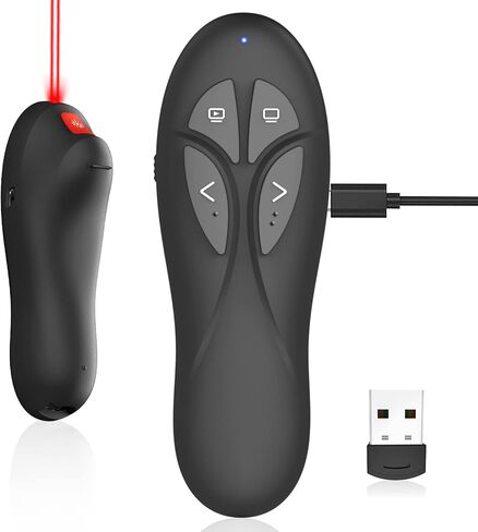 Presentation Clicker PowerPoint Wireless Presenter Remote: USB Type C Rechargeable Red Laser Pointer Clickers for Computer Project Mac Power Point PPT Slideshow Google Slide Advancer in Saudi Arabia