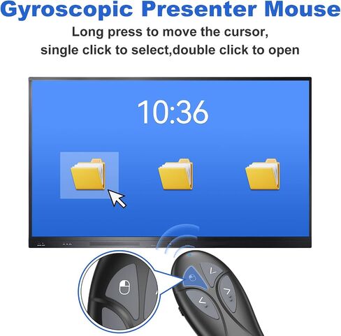 Presentation Clicker PowerPoint Wireless Presenter Remote: USB Type C Rechargeable Red Laser Pointer Clickers for Computer Project Mac Power Point PPT Slideshow Google Slide Advancer in Saudi Arabia
