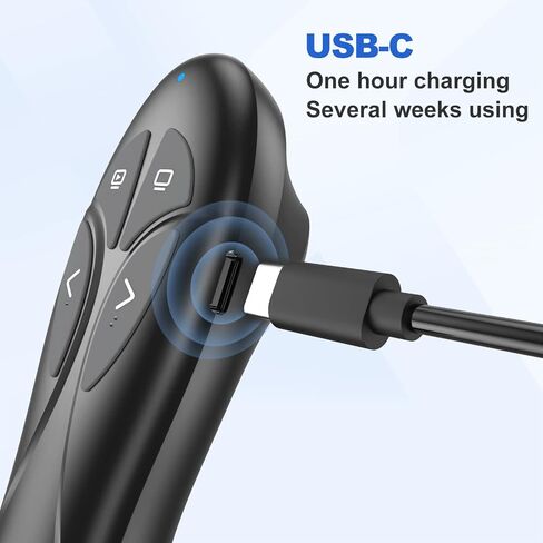 Presentation Clicker PowerPoint Wireless Presenter Remote: USB Type C Rechargeable Red Laser Pointer Clickers for Computer Project Mac Power Point PPT Slideshow Google Slide Advancer in Saudi Arabia