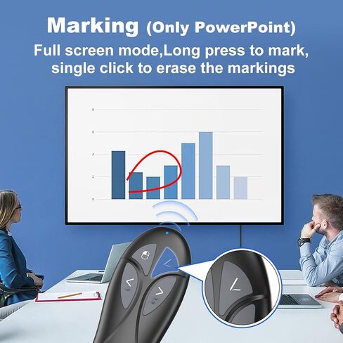 Presentation Clicker PowerPoint Wireless Presenter Remote: USB Type C Rechargeable Red Laser Pointer Clickers for Computer Project Mac Power Point PPT Slideshow Google Slide Advancer in Saudi Arabia