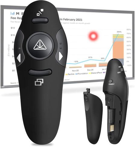 Presentation Clicker with Bright Red Laser Pointer, 164FT Wireless Presenter Remote PowerPoint Clicker Slide Advancer for Teachers Classroom in Kuwait