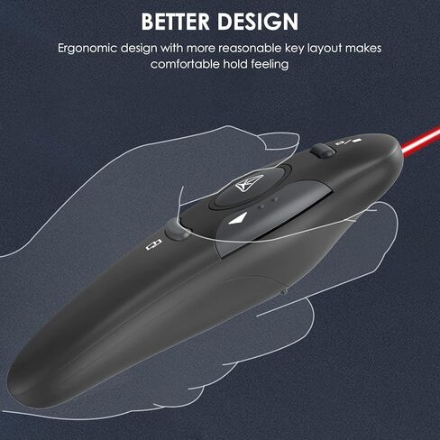 Presentation Clicker with Bright Red Laser Pointer, 164FT Wireless Presenter Remote PowerPoint Clicker Slide Advancer for Teachers Classroom in Kuwait