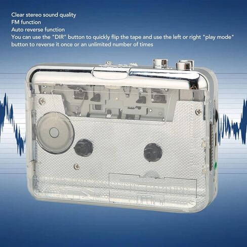 Estink Portable Cassette Player, Retro Style Tape Cassette Player Multifunction Clear Stereo Sound FM Radio Cassette Player with 3.5mm Headphone Jack for Magnetic Tape in Saudi Arabia
