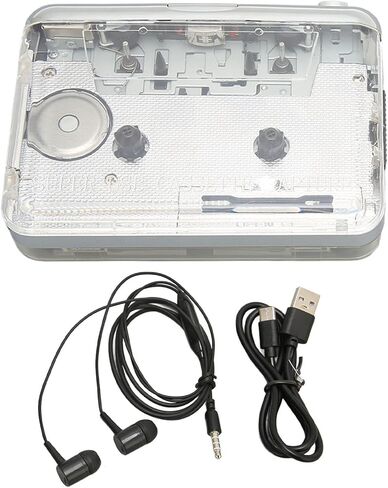 Estink Portable Cassette Player, Retro Style Tape Cassette Player Multifunction Clear Stereo Sound FM Radio Cassette Player with 3.5mm Headphone Jack for Magnetic Tape in Saudi Arabia