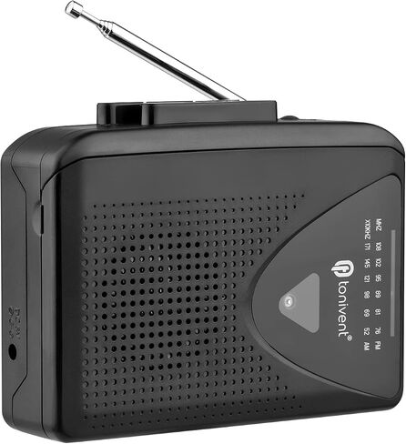 مشغل شريط كاسيت Sunydog، TON009 مشغل كاسيت محمول AM/FM راديو إيقاف تلقائي صغير مشغل شريط ستيريو مع مقبس سماعة أذن 3.5 مم حجم قابل للتعديل للسفر المنزلي والمدرسة in Kuwait
