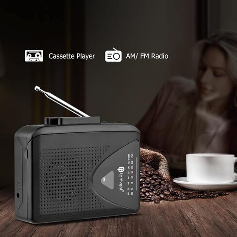 مشغل شريط كاسيت Sunydog، TON009 مشغل كاسيت محمول AM/FM راديو إيقاف تلقائي صغير مشغل شريط ستيريو مع مقبس سماعة أذن 3.5 مم حجم قابل للتعديل للسفر المنزلي والمدرسة in Kuwait