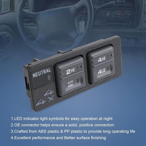 DICMIC 4WD Four Wheel Drive Selector Switch Compatible with 1998-2002 Chevy & GMC 1500 2500 3500 Tahoe Silverado Yukon Suburban Sierra Cadillac Escalade Replace# ‎901-130, 15027104 in Saudi Arabia