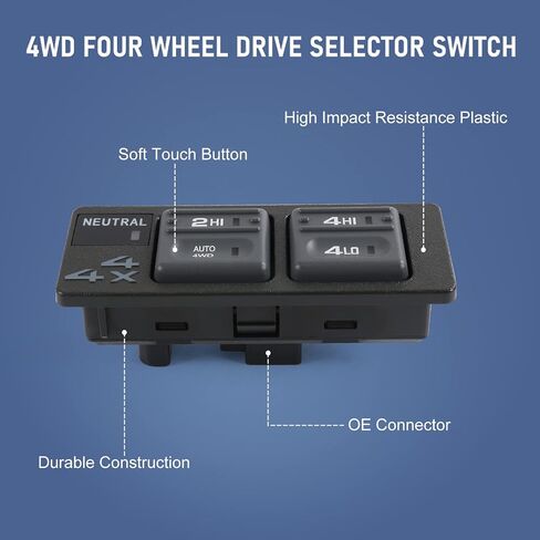 DICMIC 4WD Four Wheel Drive Selector Switch Compatible with 1998-2002 Chevy & GMC 1500 2500 3500 Tahoe Silverado Yukon Suburban Sierra Cadillac Escalade Replace# ‎901-130, 15027104 in Saudi Arabia