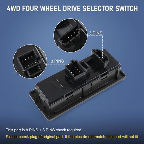 DICMIC 4WD Four Wheel Drive Selector Switch Compatible with 1998-2002 Chevy & GMC 1500 2500 3500 Tahoe Silverado Yukon Suburban Sierra Cadillac Escalade Replace# ‎901-130, 15027104 in Saudi Arabia