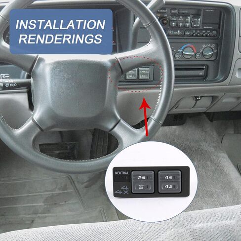 DICMIC 4WD Four Wheel Drive Selector Switch Compatible with 1998-2002 Chevy & GMC 1500 2500 3500 Tahoe Silverado Yukon Suburban Sierra Cadillac Escalade Replace# ‎901-130, 15027104 in Saudi Arabia