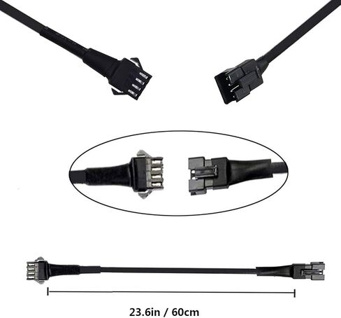 NBWDY 4pcs 60in/150cm RGB LED Rock Motorcycle Light Extension Cable Wire Cord Set Neon Accent Atmosphere Light Power Extenders for LED Motorcycle Auto ATV Car Light Neon Strip Rock Light Kit in Saudi Arabia