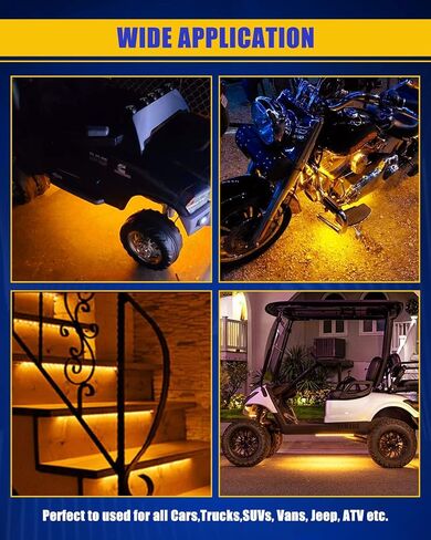 DUOFU365 أضواء شريط LED أخضر، شريط إضاءة داخلي 24 بوصة 12 فولت IP68 مقاوم للماء قابل للقطع للسيارة والدراجات النارية والقوارب وعربة الجولف والشاحنة وديكور المنزل مع شريط نانو قوي (4 قطع) in Kuwait