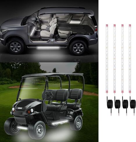 YONGMING 12v Car Led Lights Exterior, Golf Cart Led Lights Underbody,Flexible Drl Led Strip,12.6" 18 Led For Car,Motorcycles,Underbody,RV Boat,Pickup，4PCS in Saudi Arabia