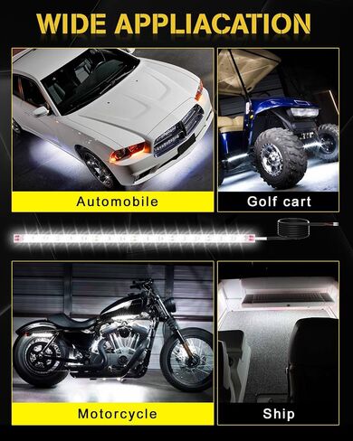 YONGMING 12v Car Led Lights Exterior, Golf Cart Led Lights Underbody,Flexible Drl Led Strip,12.6" 18 Led For Car,Motorcycles,Underbody,RV Boat,Pickup，4PCS in Saudi Arabia