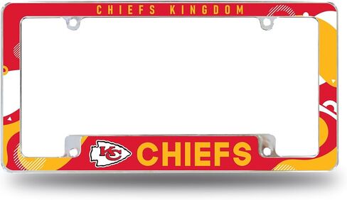 Rico Industries NFL Football Wave 12" x 6" Chrome All Over Automotive License Plate Frame for Car/Truck/SUV in Saudi Arabia