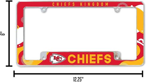 Rico Industries NFL Football Wave 12" x 6" Chrome All Over Automotive License Plate Frame for Car/Truck/SUV in Saudi Arabia
