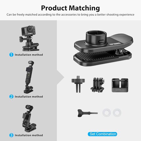 STARTRC OSMO Pocket 3 360° Rotation Magnetic Backpack Clip Mount Shoulder Strap Expansion Adapter Accessories for DJI Pocket 3/OSMO Pockt/Action Cameras in Saudi Arabia