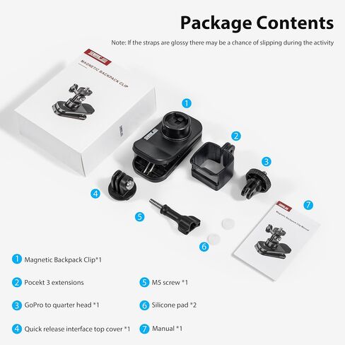 STARTRC OSMO Pocket 3 360° Rotation Magnetic Backpack Clip Mount Shoulder Strap Expansion Adapter Accessories for DJI Pocket 3/OSMO Pockt/Action Cameras in Saudi Arabia