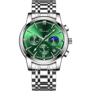 Watches for Men, Business Dress Mens Watches Chronograph Analog Quartz Stainless Steel Waterproof Luminous Date Luxury Casual Wrist Watch