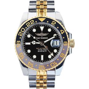 GMT Master Automatic Watches for Men, Two Tone Gold Jubilee Stainless Steel Watch, Water Resistant, Ceramic Rotating Bezel, Luminous, Sapphire Glass