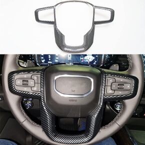 Black Interior Steering Wheel Trim Accessories for GMC Yukon XL 2021-2023 / Sierra 1500 2019-2023 / 2500HD 3500HD 2020-2023 (Gloss Black)