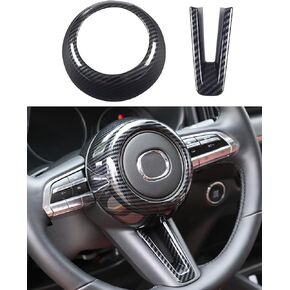 for Mazda CX-50 Mazda 3 CX-30 Steering Wheel Protective Trims Cover, Sporty Carbon Fiber Style Interior Accessories for Mazda CX50 CX 50 2023 2024 2025 Mazda 3 CX30 CX 30 2020-2024