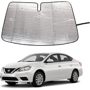 Front Windshield Sunshade for Nissan Sentra 2013-2019, Windshield Sun Shade, Foldable Reflective Sun Visor, Screen Shield Cover UV Blocker Protector HeatShield