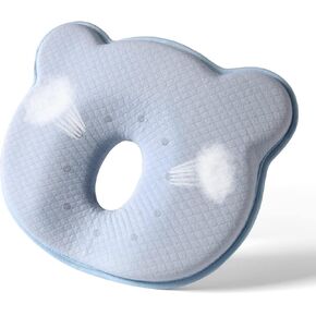 Memory Foam Baby Travel Pillow,Portable Cute Cartoon Bear Soft and Cozy Pillow, Breathable Bedding Set for Infants for Small Boys and Girls Prevent Flat Head