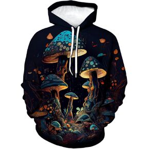 LAOLIUSN Funny Mushroom Hoodie Fungi Graphic Sweatshirt