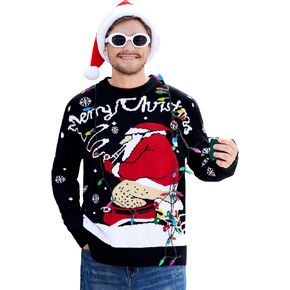 Arvilhill Men's Ugly Christmas Sweaters Funny Knitted Pullovers (S-3XL)