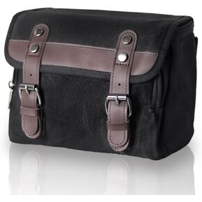 Retro Motorcycle Tank Bag, Large Capacity, Waterproof, Wear-Resistant Canvas,Sissy Bar Bag Suitable for Harley Fatbob, Sportster, Indian, Honda