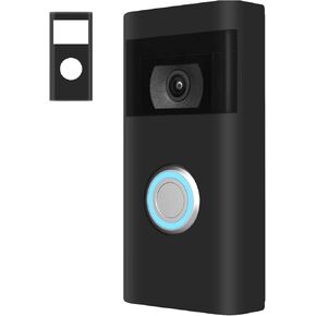 حافظة جلدية من السيليكون متوافقة مع غطاء Ring Video Doorbell (الجيل الثاني) مع حماية من وهج الشمس والأشعة فوق البنفسجية والطقس