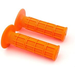 PROCNC 22mm 7/8" Universal Motorcycle Rubber Handlebar Grips for KDX125 KDX250 KLX125 KX125 KX250 KX65 KX85 KX250F KX450F KLX450R KX250X KX450X KLX140/L KLX140G KLR650 (Orange)