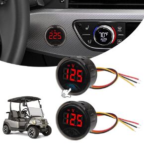 Linkstyle Battery Voltmeter Gauge, DC 0-120V Voltage Meter, Digital Volt Meter 12 Volt with Touch Switch Low Voltage Alarm