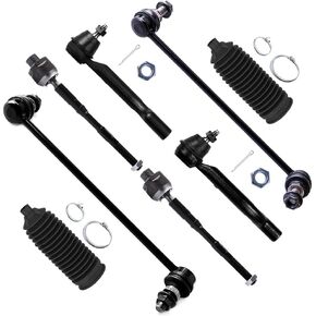 SCITOO 8pcs Front Suspension Kit Outer Inner Tie Rod End w/Boot Sway Bar End Link Replacement For 2008-2013 For Nissan Rogue 2014-2015 For Nissan Rogue Select