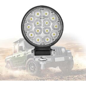 ASUBHA 2PCS Led Round Light Bar, 3.4Inch 42W 4200LM Round Flood Light, Waterproof Off Road Lights Fog Lights, Led Pod Lights Universal Car Accessories for Car ATV UTV SUV Truck Boat
