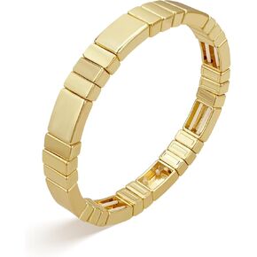 YBMYCM Gold Bracelets for Women 14K Gold Plated Square Bracelet Stretch Heart Elastic Bracelets Bangle Gift Jewelry