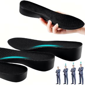 Brandone Height Boosters Increase Insoles Shoe Heel Lifts Men 2-6 Inch Shoe Height Inserts for Men Women Shoe Riser Shoes That Make You Taller Men Rizzsoles (1 PAIR) (2.4''UP, (FL10.6''Us Men's 9-10))