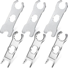 Landhoow 6 Pcs Solar Panel Connector Tool Solar Metal Spanner Wrench Solar PV Disconnect Removal Tools Crimping Tool for Solar Panel Cable PV System Wire and Connectors, Assembly and Disassembly Kit