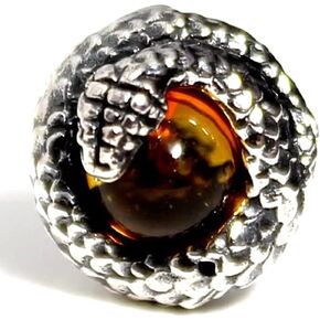 COSUMOSU Snake Onyx,Quartz,Lapis lazuli, Amber stone 925 Sterling Silver stud earring