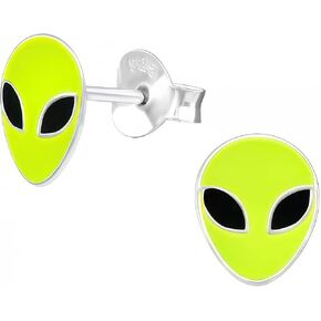 Alien .925 Sterling Silver Very Tiny Stud Earrings (Hypoallergenic)