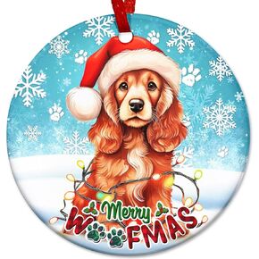2024 Christmas Ornament - Funny Merry Woofmas Golden Retriever Dog Ceramic Ornament, Golden Retriever Christmas Decoration, for Dog Lovers, Family, Friends