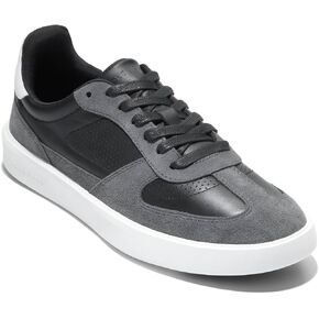 Cole Haan Men's Grand Crosscourt Modern Turf Sneakers, Black/Gray Pinstripe/Optic White, 9.5