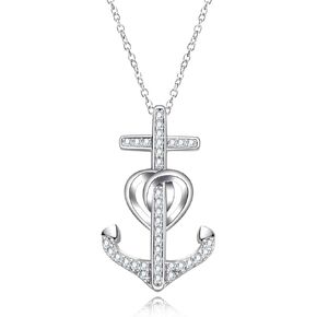 AnuClub Moissanite Pendant Heart Necklace D Color VVS1 925 Sterling Silver Love Heart Pendant Infinity Necklace, Gift for Women Wife Her with Certificate, 40+2+3cm Extended Chain