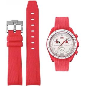 WatchBands for Moonswatch Watch Rubber for Omega x Swatch MoonSwatch 20mm Rolex Seiko Watch Carbon firbe grain Silicone Men with Stainless Steel buckle Original Bracelet