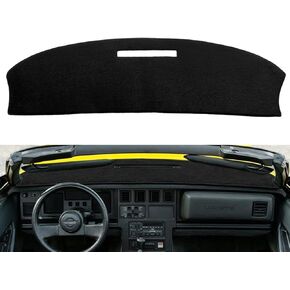 Dash Cover Mat Custom Fit for Chevy Chevrolet Corvette 1978-1982, Dashboard Cover Pad Carpet Protector (Black) F145
