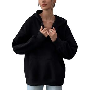 PAODIKUAI Women's Oversized Hoodies V Neck Pullover Fleece Sweatshirt Long Sleeve with Pocket Casual Winter Fall Outfits in Saudi Arabia