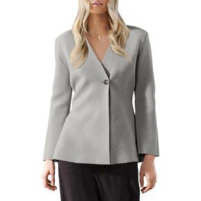 Saodimallsu Womens Cardigan Sweaters Long Sleeve Peplum V Neck Open Front Button Knit Sweater Blazer