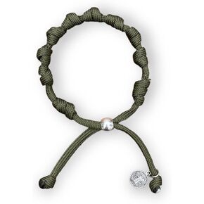 MUNIFICENCE Christian Catholic Blessing String Bracelet Prayer Rosary Paracord Protection Medals Jewlery for Men and Women/Pulsera Rosario Hilo Paracord Verde Adultos Hombres y Mujeres