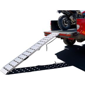 Loading Ramps 89.8"*12" 3000LBS Motorcycle ATV Ramps for Pickup Truck Lawn Mower 2PC Folding Trailer UTV Shed Snowmobile Car Truck Ramp with Strap Handle Buckle Black 7.5ft Aluminum Ramps Accessories